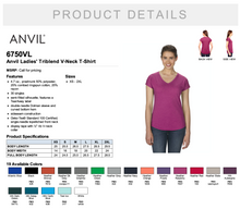 Load image into Gallery viewer, Anvil Ladies&#39; Triblend V Neck