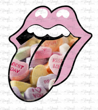 Load image into Gallery viewer, Digital File Mouth Lips Tongue Pink Conversation Hearts