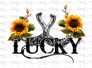 Waterslide Decal G7 Lucky Horseshoes with Sunflowers