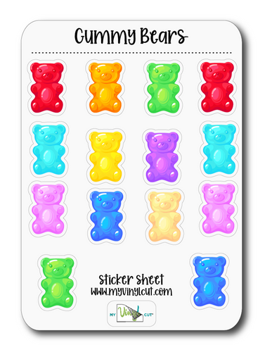 Sticker Sheet 82 Set of little planner stickers Gummy Bears