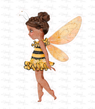 Load image into Gallery viewer, Sticker | 70N | Fairy Bee Girl | Waterproof Vinyl Sticker | White | Clear | Permanent | Removable | Window Cling | Glitter | Holographic