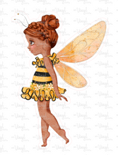 Load image into Gallery viewer, Sticker | 70O | Fairy Bee Girl | Waterproof Vinyl Sticker | White | Clear | Permanent | Removable | Window Cling | Glitter | Holographic