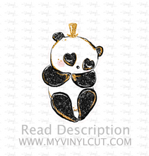 Load image into Gallery viewer, Sticker | 69J | Panda with Crown | Waterproof Vinyl Sticker | White | Clear | Permanent | Removable | Window Cling | Glitter | Holographic