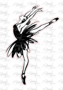 Sticker | 36L | Ballerina | Waterproof Vinyl Sticker | White | Clear | Permanent | Removable | Window Cling | Glitter | Holographic