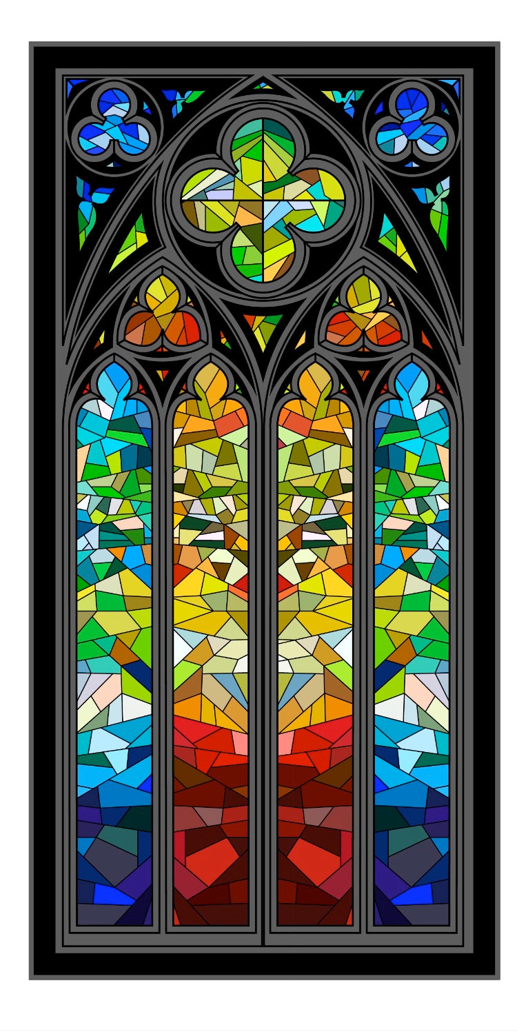 Waterslide Decal Church Window Rectangle