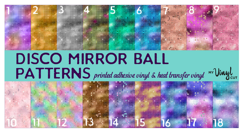 Printed HTV DISCO MIRROR BALL Pattern 12 x 12 inch sheets