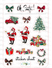 Load image into Gallery viewer, Sticker Sheet 49 Set of little planner stickers Oh, Santa!