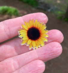Acrylic Pin Sunflower with tack clasp