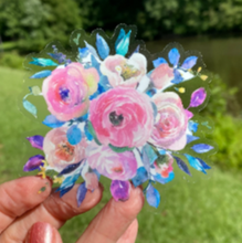 Load image into Gallery viewer, Sticker | 49H | Flower bunch | Waterproof Vinyl Sticker | White | Clear | Permanent | Removable | Window Cling | Glitter | Holographic