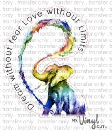 Sticker | 13G | Rainbow Elephant | Waterproof Vinyl Sticker | White | Clear | Permanent | Removable | Window Cling | Glitter | Holographic