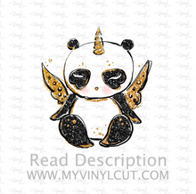 Load image into Gallery viewer, Sticker | 69H | Panda Unicorn | Waterproof Vinyl Sticker | White | Clear | Permanent | Removable | Window Cling | Glitter | Holographic