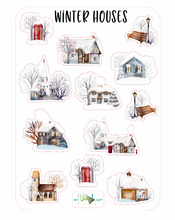 Load image into Gallery viewer, Sticker Sheet 76 Set of little planner stickers Winter Houses