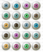 Load image into Gallery viewer, assorted eyeballs waterslide decal sheet