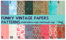 Load image into Gallery viewer, Printed Adhesive Vinyl FUNKY VINTAGE PAPERS 12 x 12 inch sheet