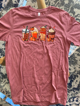 Load image into Gallery viewer, Fall coffee drinks t shirt