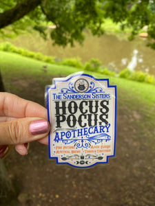 Sticker | 53A | Hocus Pocus Apothecary | Waterproof Vinyl Sticker | White | Clear | Permanent | Removable | Window Cling | Glitter | Holographic