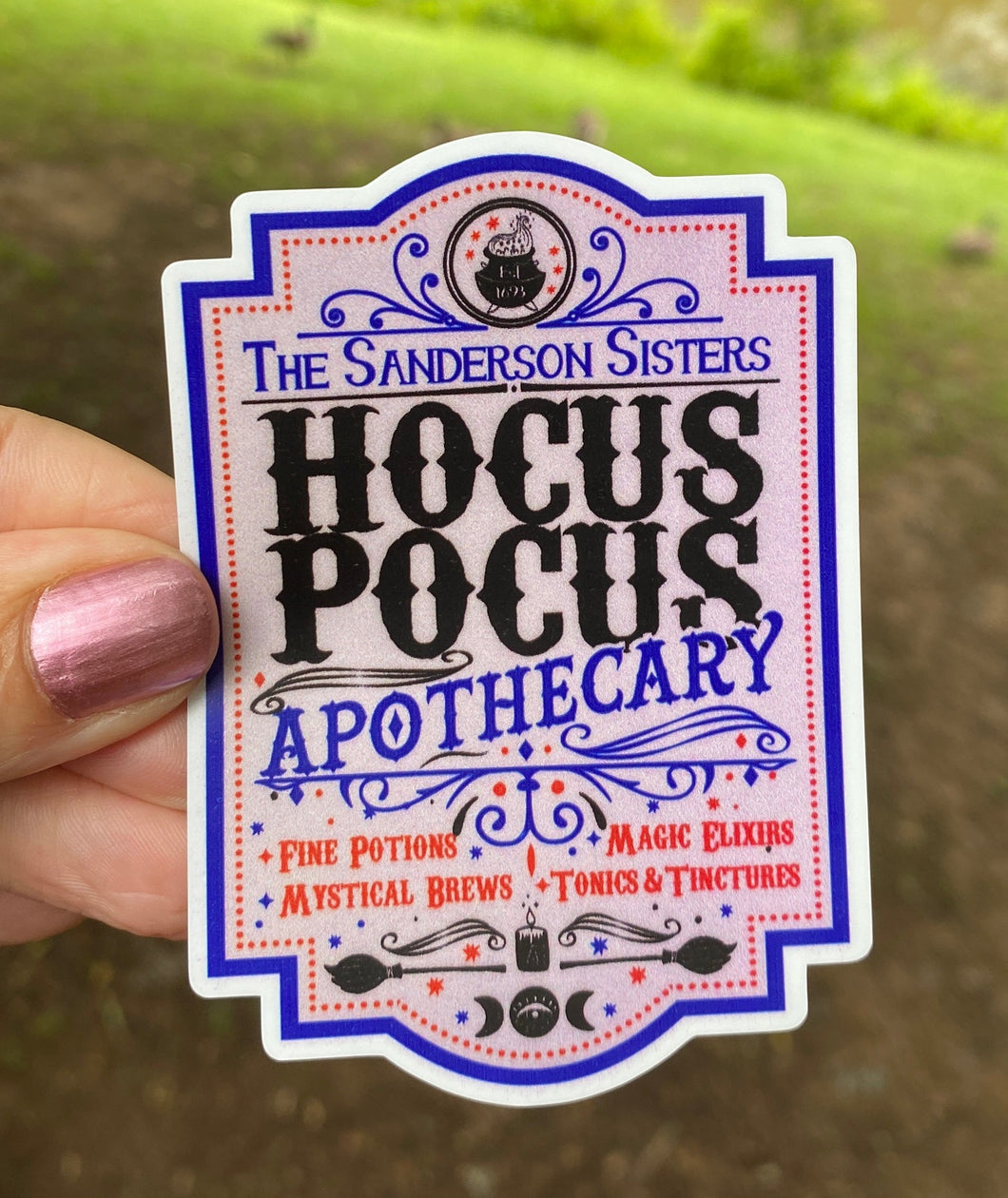 Sticker | 53A | Hocus Pocus Apothecary | Waterproof Vinyl Sticker | White | Clear | Permanent | Removable | Window Cling | Glitter | Holographic