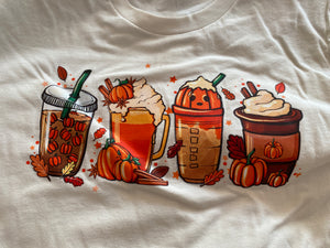 Fall coffee drinks t shirt